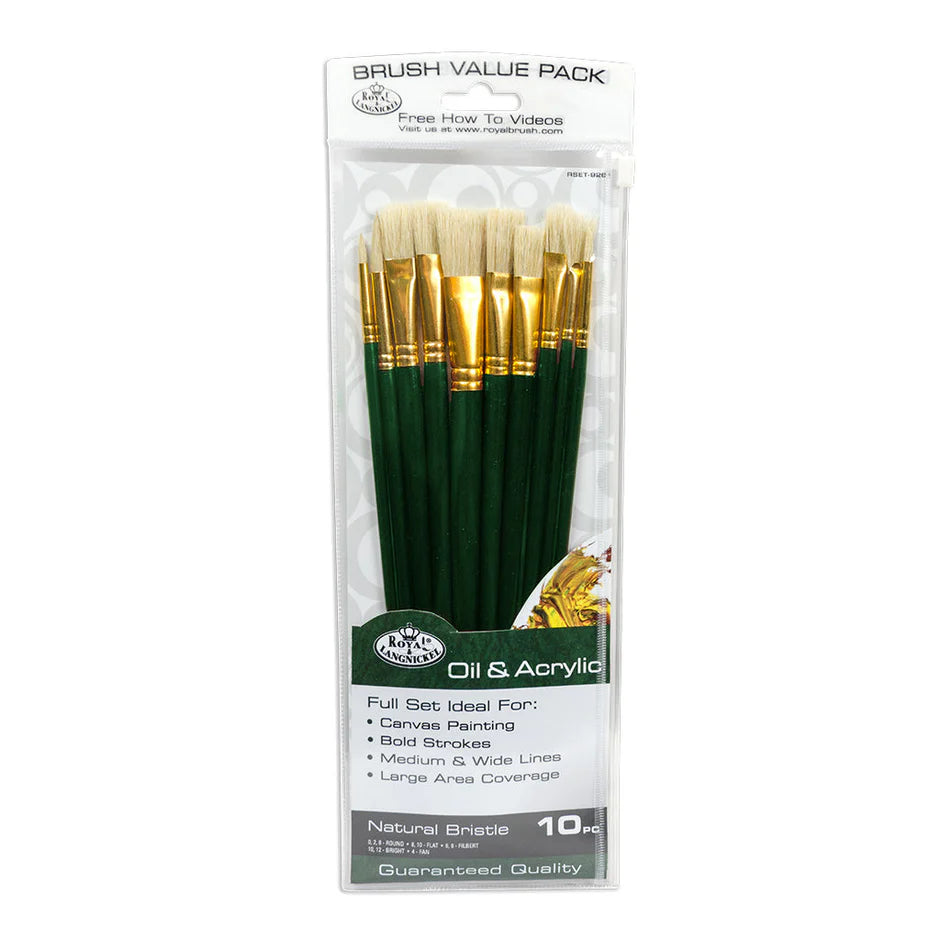 Royal Langnickel 10 Piece Synthetic Bristle Brush Set