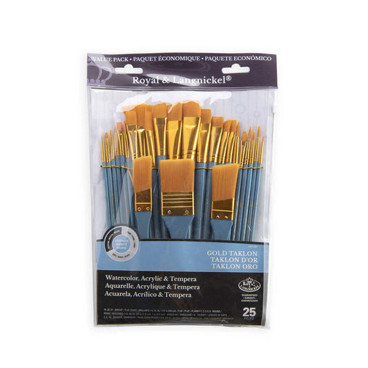 Royal Langnickel 25 Piece Golden Taklon Brush Set