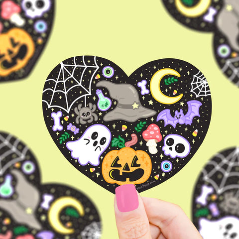 Sticker Halloween Love Heart