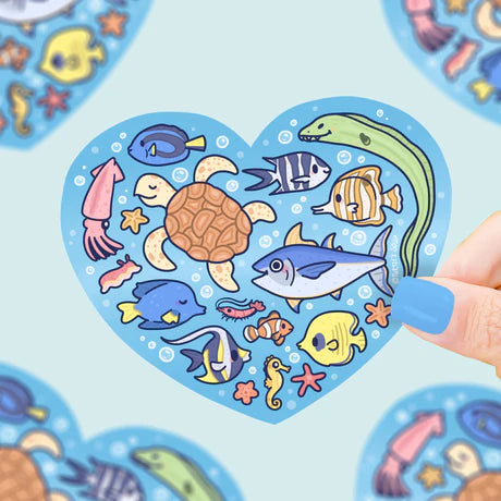 Sticker Ocean Heart Animals