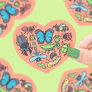 Sticker Cute Bugs Heart