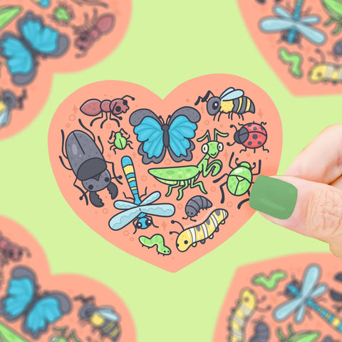 Sticker Cute Bugs Heart