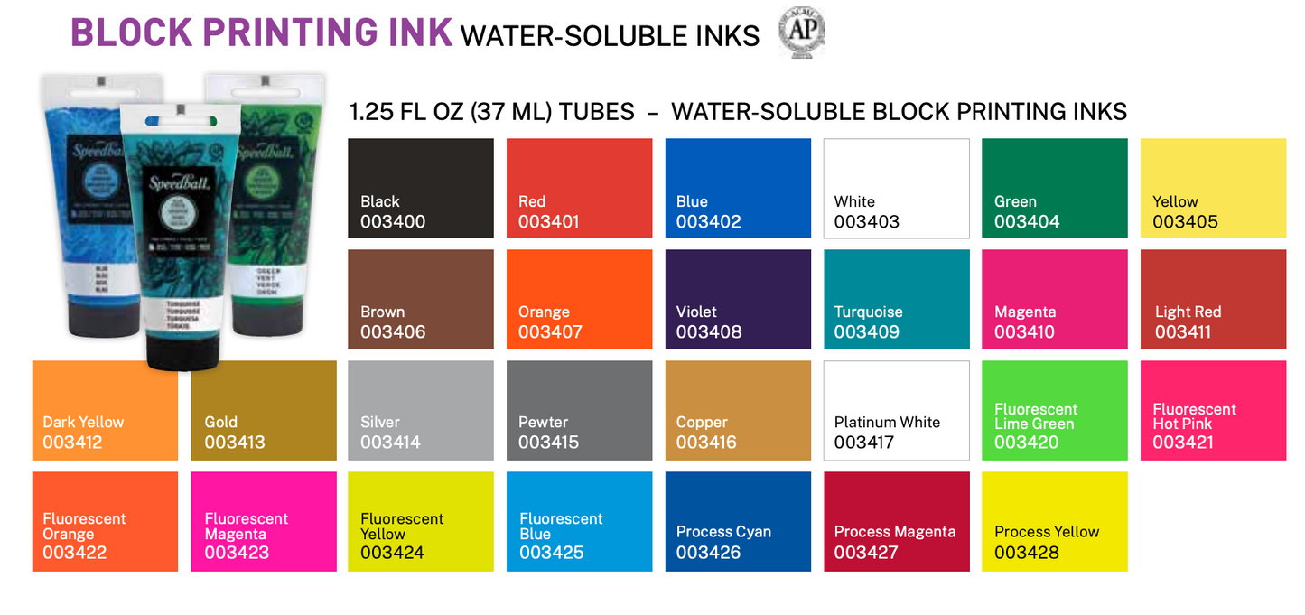 Speedball 1.25oz Water Based Block Printing Inks