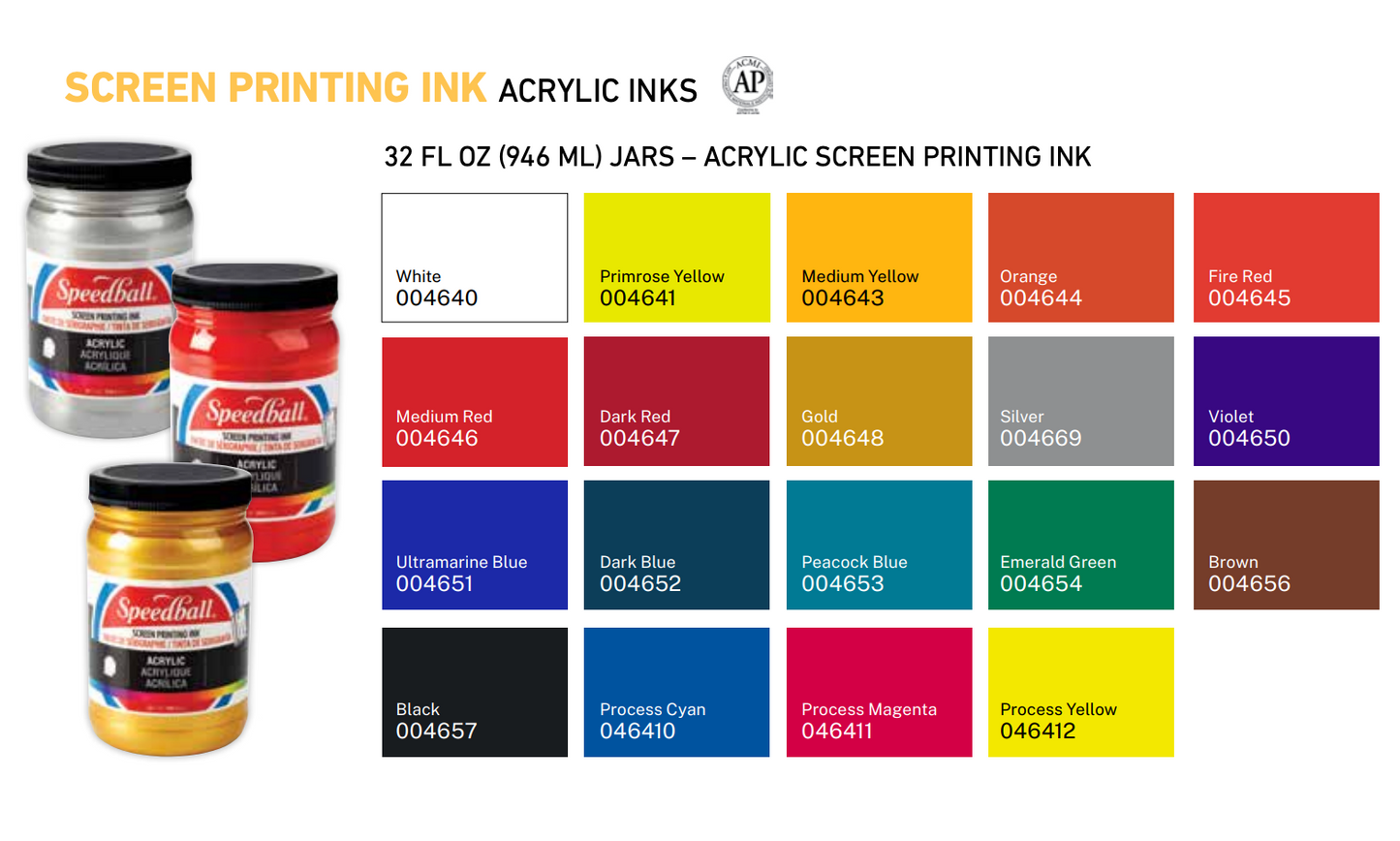 Speedball 32oz Permanent Acrylic Screen Printing Inks