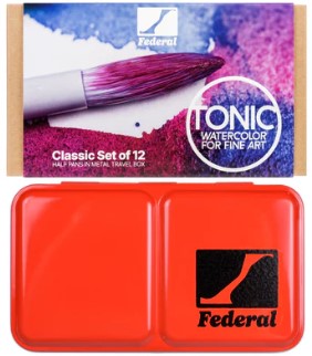 Federal Color Tonic Classic Set 12 Half Pans in Metal Travel Box