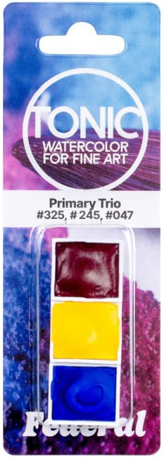 Federal Color Tonic Half Pan Primary Trio Watercolor Paints
