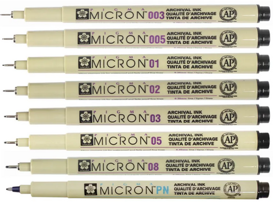 Sakura Pigma Micron PN (Plastic Nib) Pens