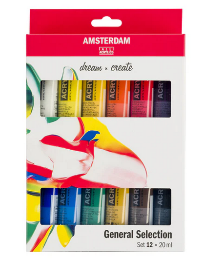 Talens 20ml Amsterdam Set of 12 General Selection Acrylics