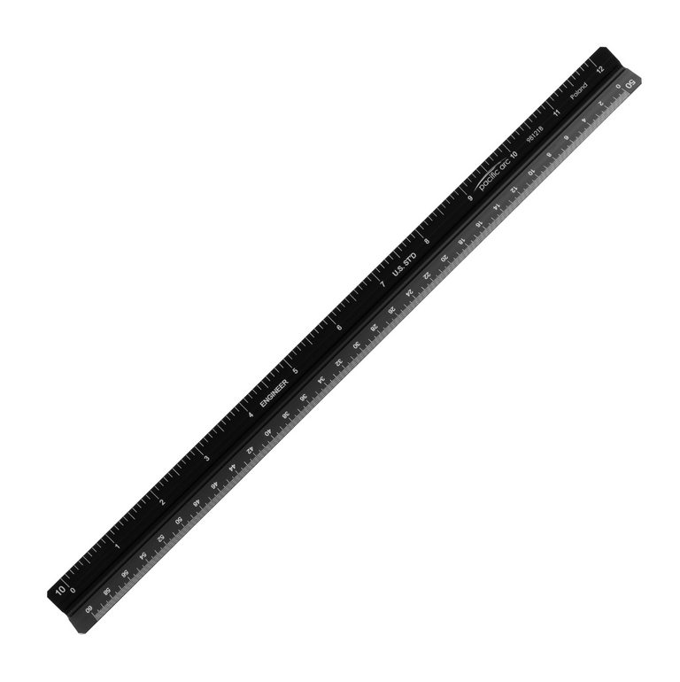 Pacific Arc 12in Black Aluminum Architect Scale