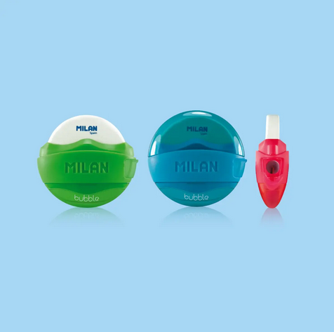 Milan 4116 Bubble Single Hole Sharpeners with Erasers