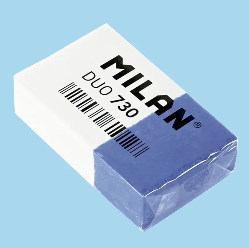 Milan 730 Nata White/Blue DUO Erasers