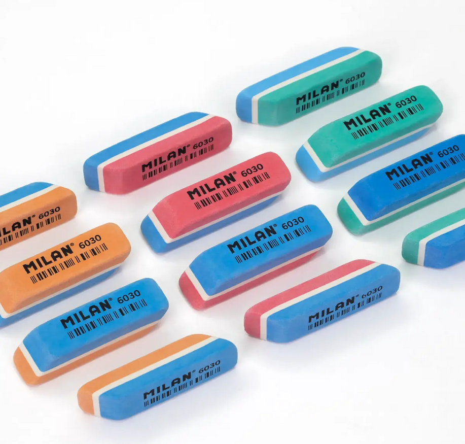 Milan 6030 PVC Plastic Soft Wedge Erasers