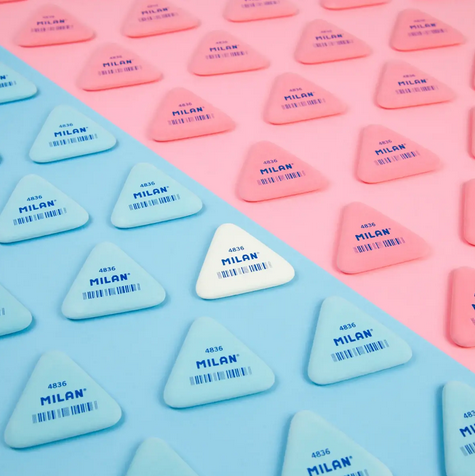 Milan 4836 Triangular Synthetic Rubber Erasers