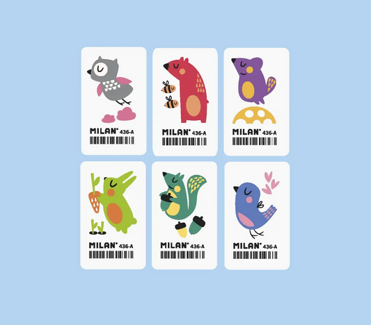 Milan 436 School Animal Designs Printed Eraser