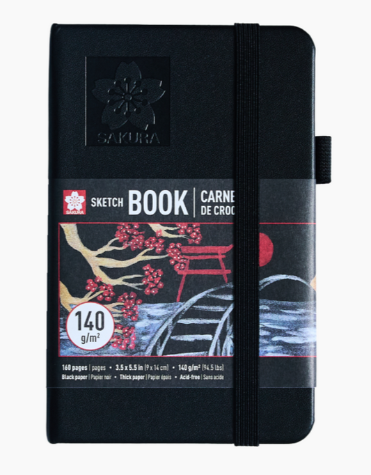 Sakura Hardcover Black Paper Pocket Sketchbook