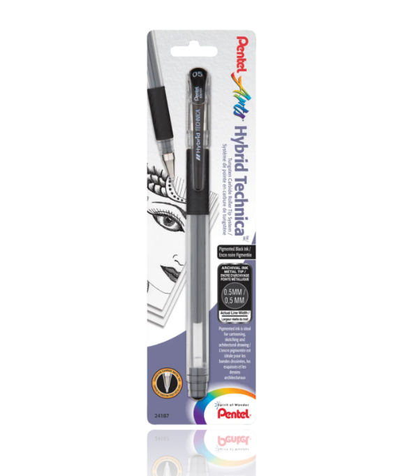 Pentel Hybrid Technica Black Gel Pens