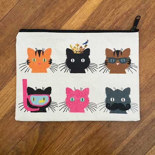 KatzPajamas Cotton Zipper Pouches