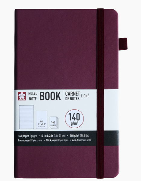 Sakura Hardcover A5 Ruled Notebooks
