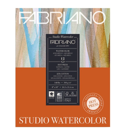 Fabriano Hot Press Studio Watercolor Pads