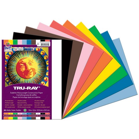 Pacon 9in x 12in Tru Ray Construction Paper 50 Sheet Packs