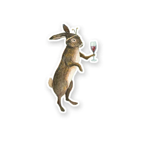 Sticker Wine Rabbit