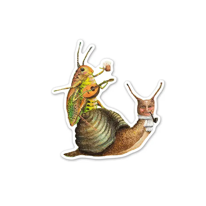 Sticker Dancing Grasshopper and Snail