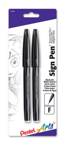 Pentel 2 Pack Black Sign Pens