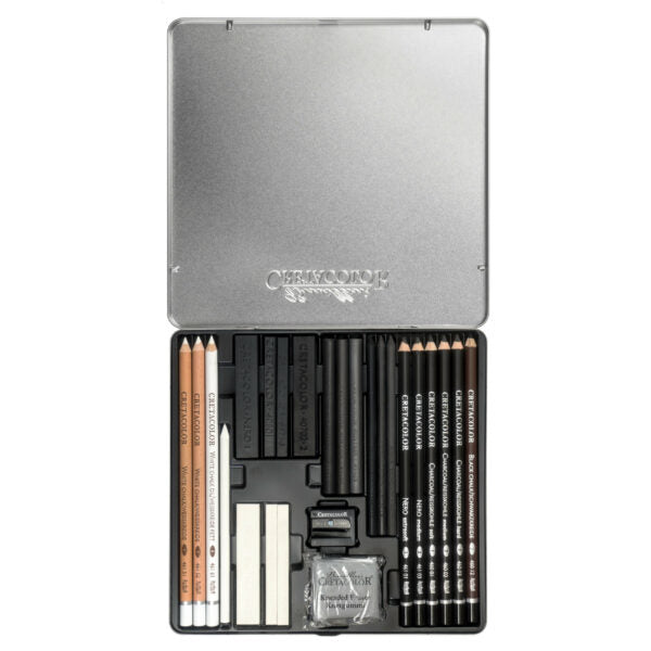 Cretacolor 25 Piece Limited Edition Black and White Box Set