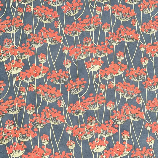 Giftsland Gray/Orange Flowers Paper