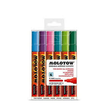 Acrylic Paint Marker Set of 6 4mm Basic Colors