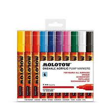 Acrylic Paint Marker Set of a10 4mm Basic Colors 1