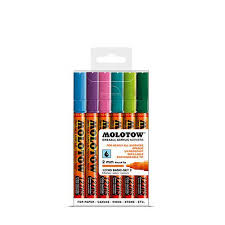 Acrylic Paint Marker Set of 6 2mm Basic Colors