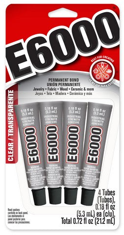Eclectic 0.18oz E6000 Mini 4 Pack Craft Adhesive Glue