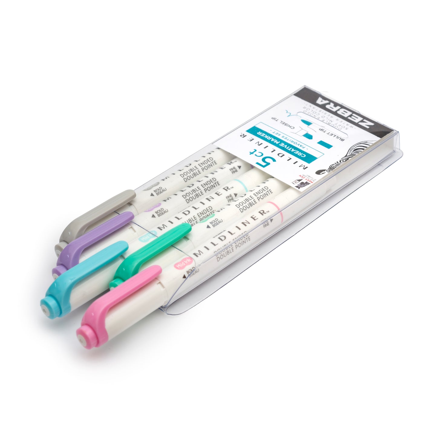 Zebra Sets of 5 Mildliners