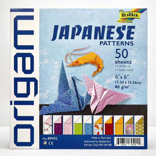 Folia 50 Sheet 6in x 6in Origami Paper Packs