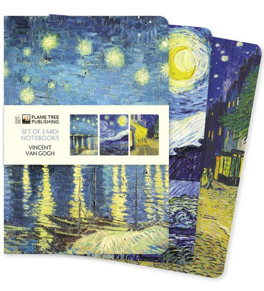 Flame Tree Publishing Set of 3 Vincent Van Gogh Midi Notebooks