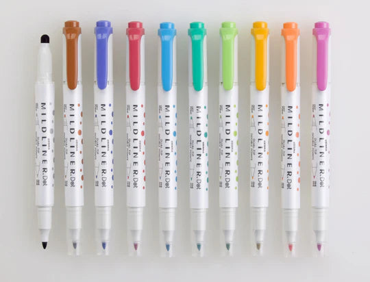 Zebra Mildliner Double Sided Dot Markers
