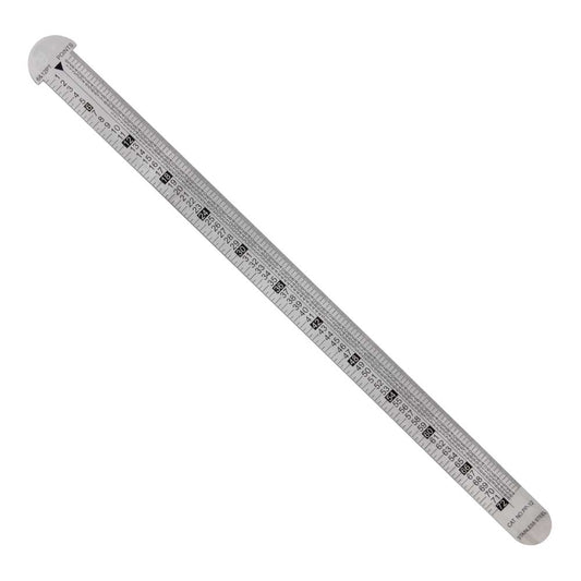 Pacific Arc 12in Stainless Steel Pica Pole Inch Ruler