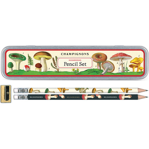 Tin Pencil Sets Vintage Inspired Mushrooms