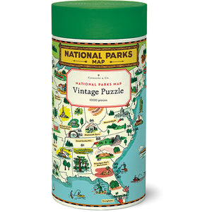 1000 Piece Puzzle  Vintage Inspired National Parks Map