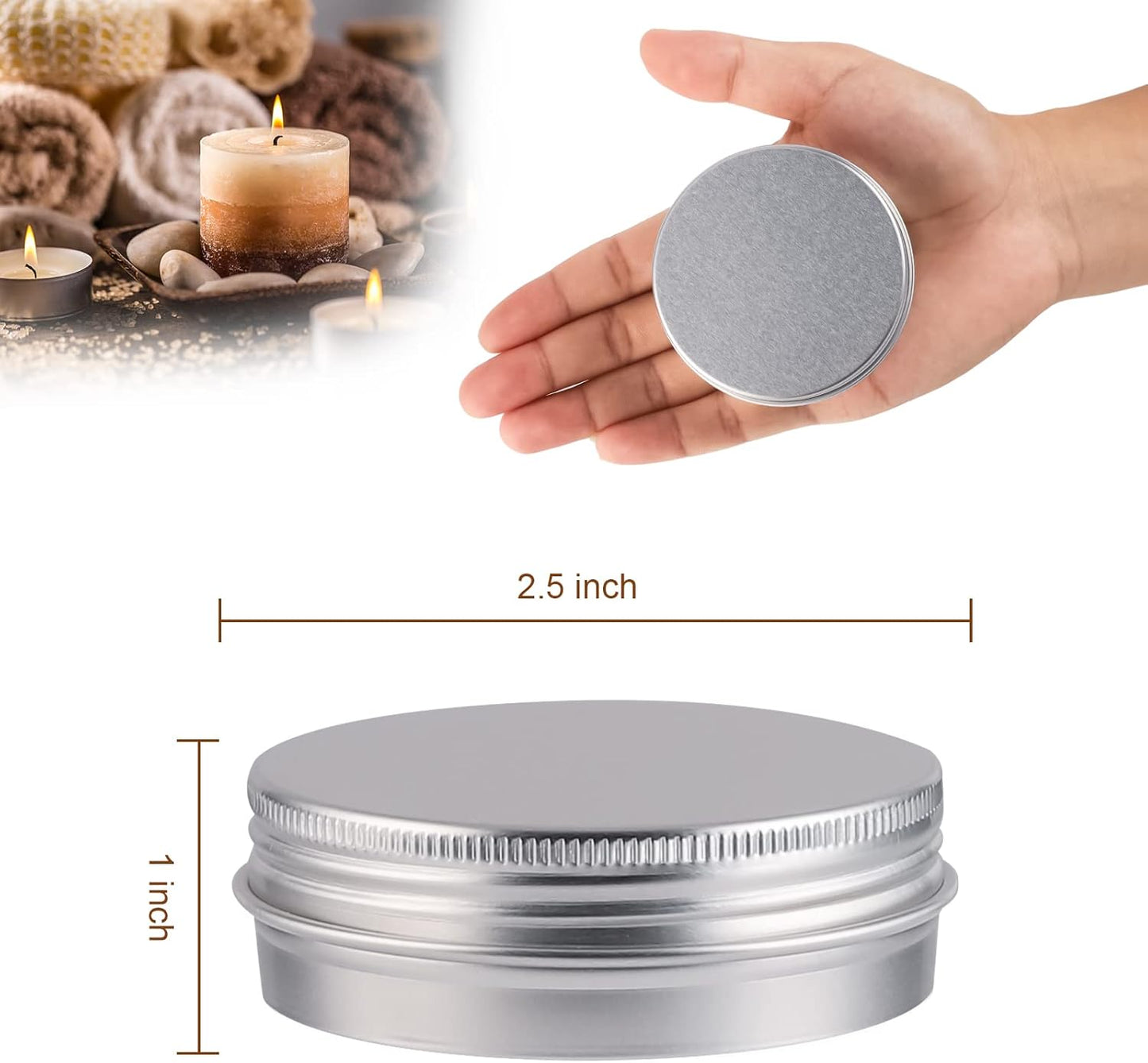 Posners Round Aluminum Tins with Screw Tops