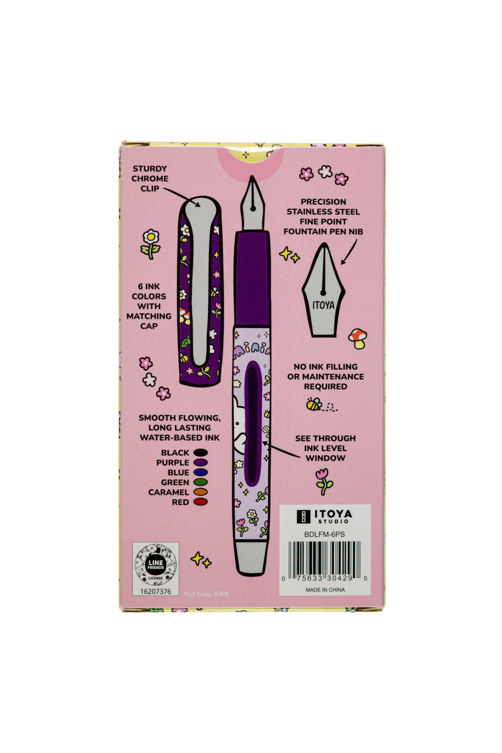 Itoya 6 Piece Minini Ready To Write Fine Nib Fountain Pen Sets
