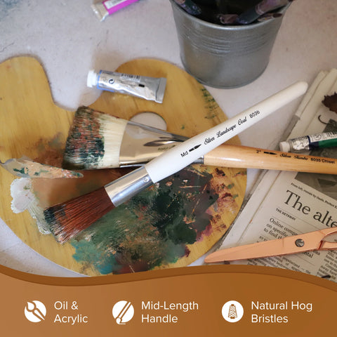 Silver Brush Silver Jumbo Oval Landscape Brushes