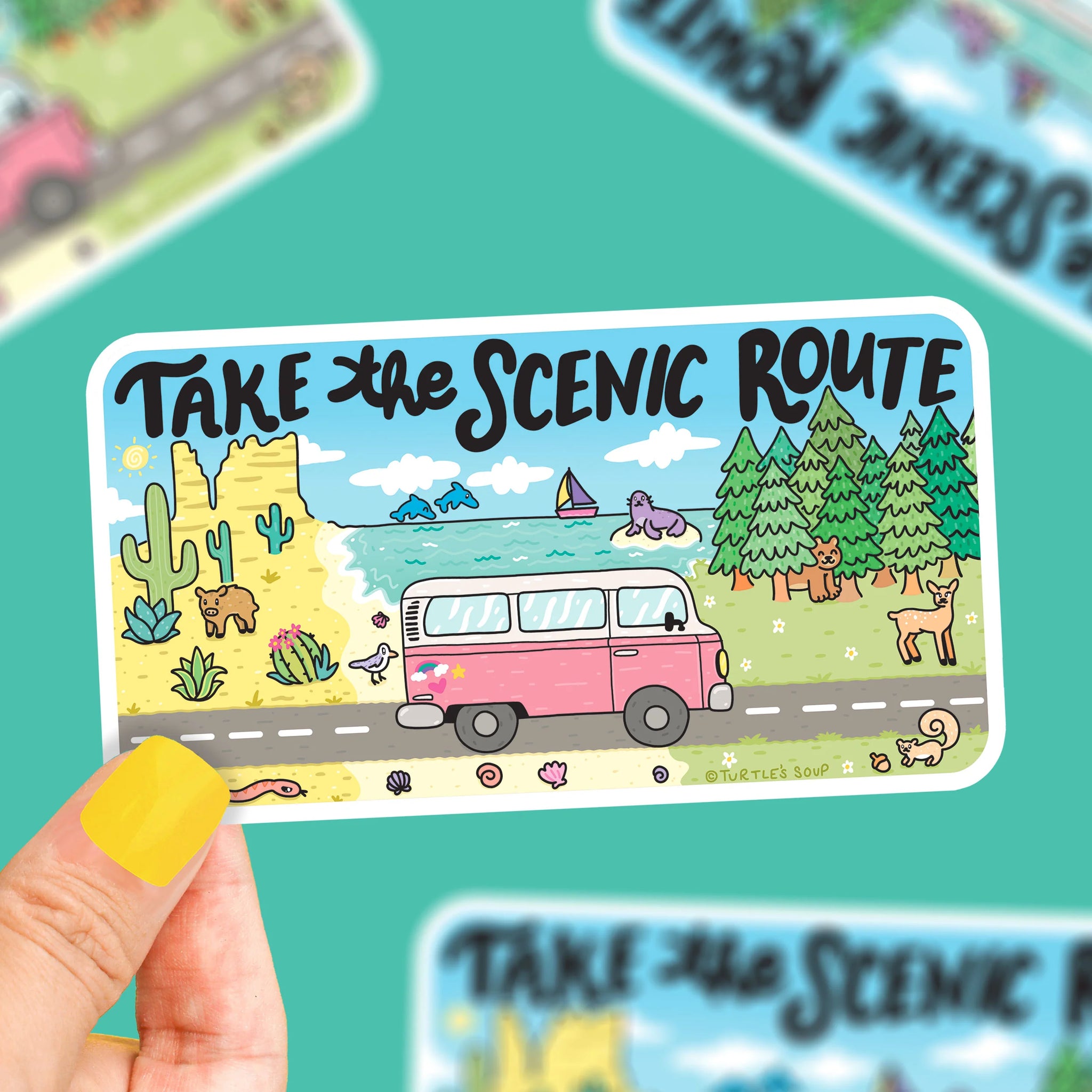 Sticker Take the Scenic Rout Long