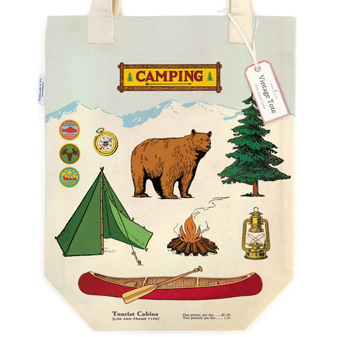 Tote Bag Vintage Inspired Camping