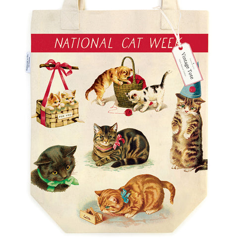 Tote Bag Vintage Inspired Cats