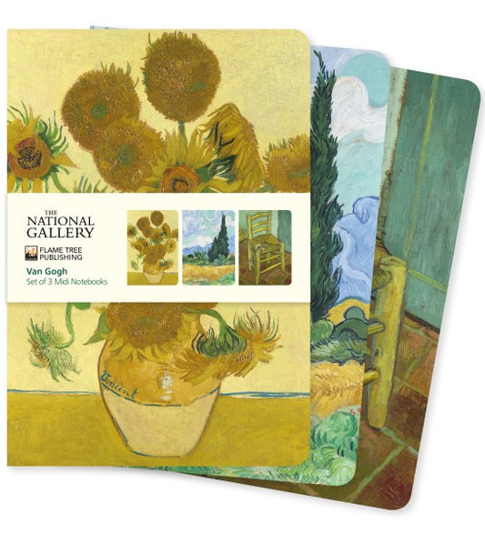 Flame Tree Publishing Set of 3 Van Gogh Midi Notebooks