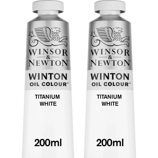 Winsor & Newton 200ml Winton Oil Paint Titanium White 2-Pack