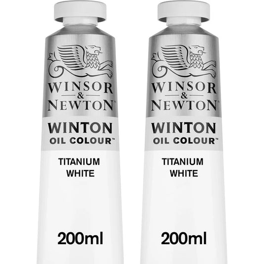Winsor & Newton 200ml Winton Oil Paint Titanium White 2-Pack