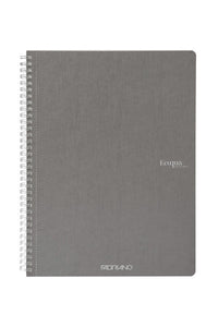 EcoQua Notebook Large Spiral-Bound Lined Gray